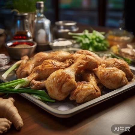 “炸鸡腿：新鲜食材调味香”