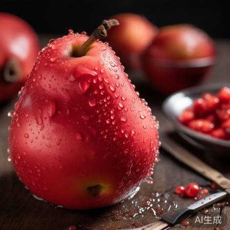 选光滑鲜亮红啤梨，洗净去核冻着
