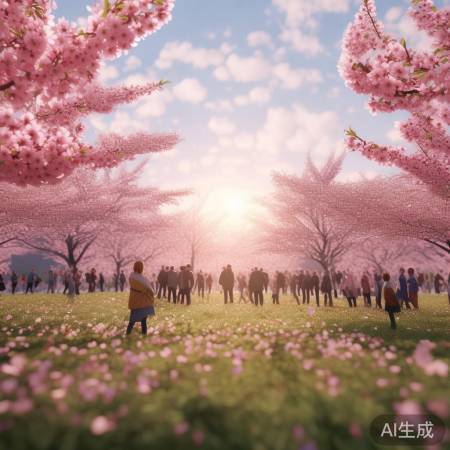 樱花盛开，春意盎然