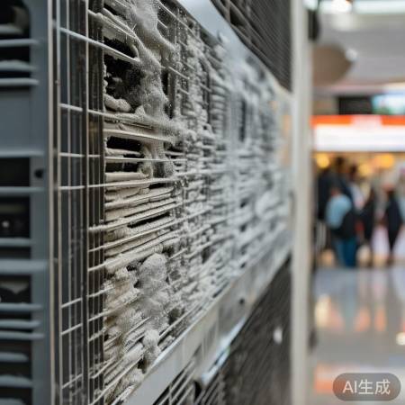 中央空调易污染，需定期清洗